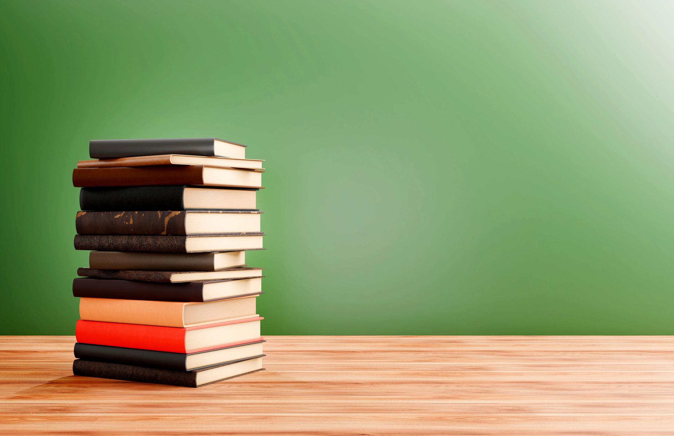 Stack of books arranged neatly
